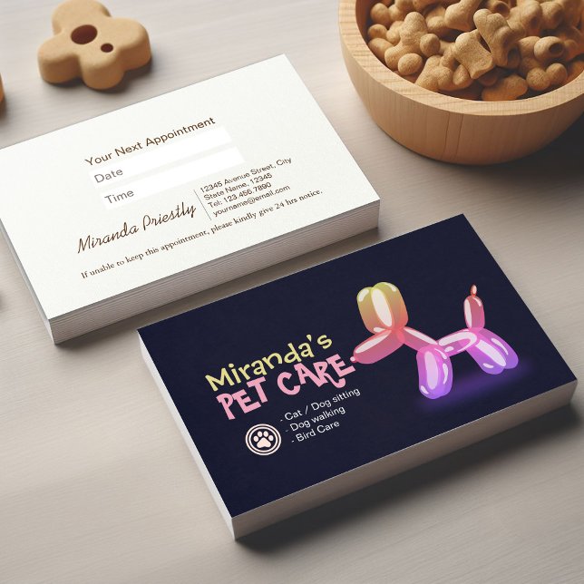 Tarjeta De Citas Cuidados de mascotas en un globo de perros con lec (Subido por el creador)