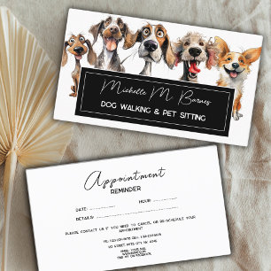 Tarjeta De Citas Curioso perro picador Walker Groomer Mascota Sitte
