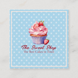 Tarjeta De Citas Custom Bakery Business Card | Blue Cupcake Theme