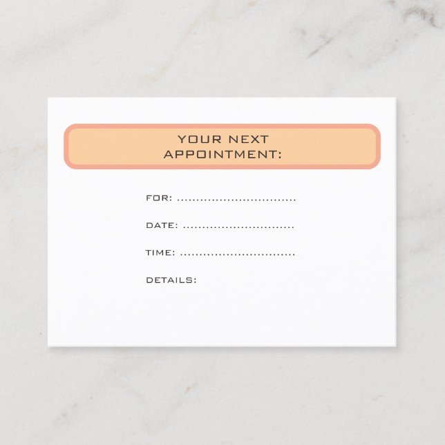 Tarjeta De Citas Custom Elegant Modern Simple Appointment Reminder (Anverso)