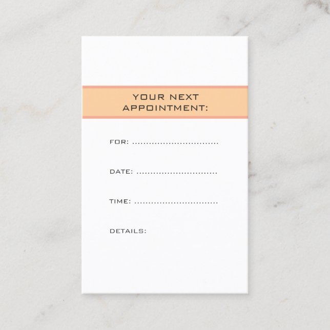 Tarjeta De Citas Custom Plain Appointment Reminder Template (Anverso)