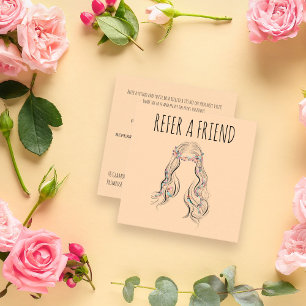 Tarjeta De Citas Cute Boho Hairstyle Boda Hair Stylist Floral