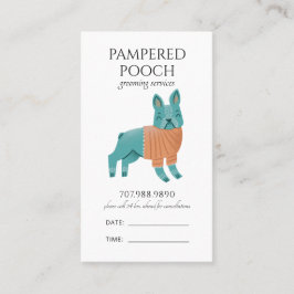 Tarjeta De Citas Cute Illustrated Dog Spa Grooming