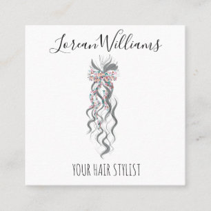 Tarjeta De Citas Cute Pastel Bride Wavy Hairstyle Salón de pelo Flo