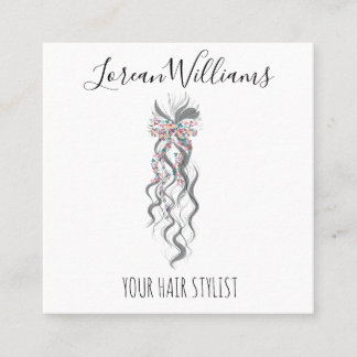 Tarjeta De Citas Cute Pastel Bride Wavy Hairstyle Salón de pelo Flo