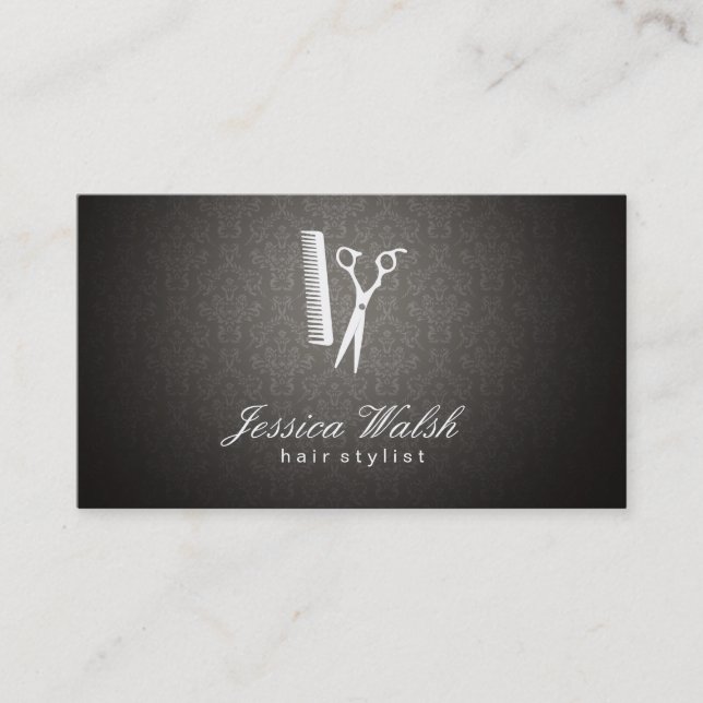 Tarjeta De Citas Damask Vignette (tarjeta de cita) (Anverso)