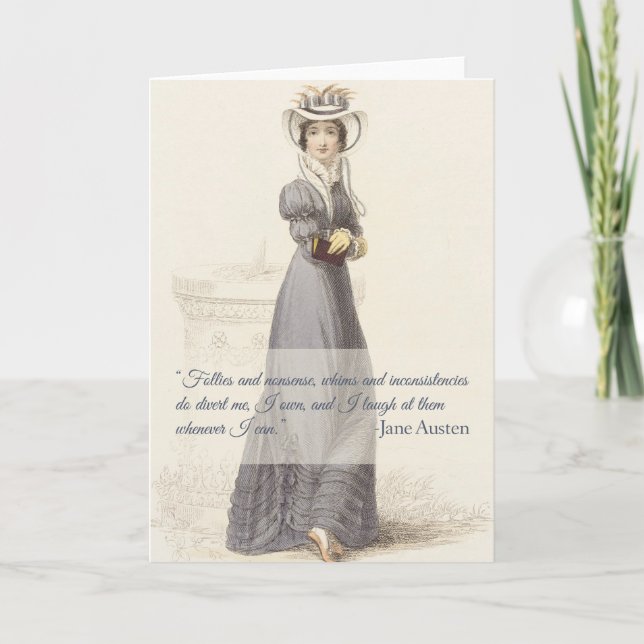 Tarjeta de citas de Jane Austen Follies (Anverso)