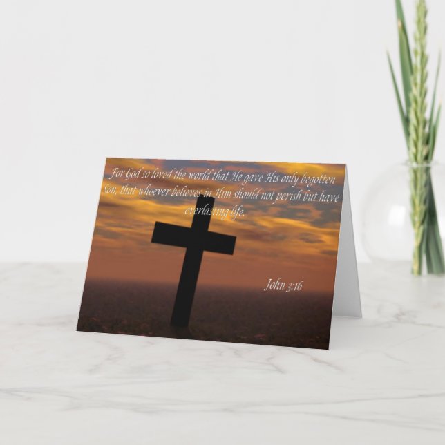 Tarjeta de citas de la Biblia John 3:16 (Anverso)