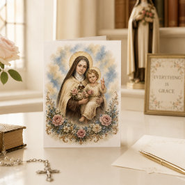 Tarjeta de citas de rosas de Santa Teresa de Lisie