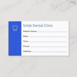 Tarjeta De Citas Dental Appointment Cards Dentist Office Blue
