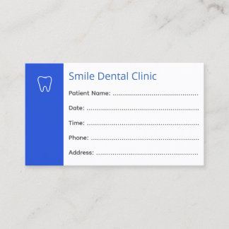 Tarjeta De Citas Dental Appointment Cards Dentist Office Blue