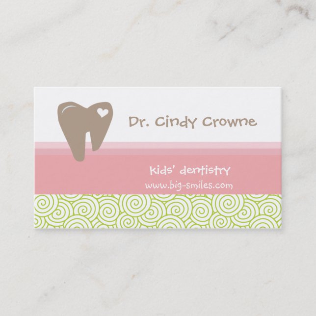 Tarjeta De Citas Dental Business Card Círculos Didentes Corazones C (Anverso)