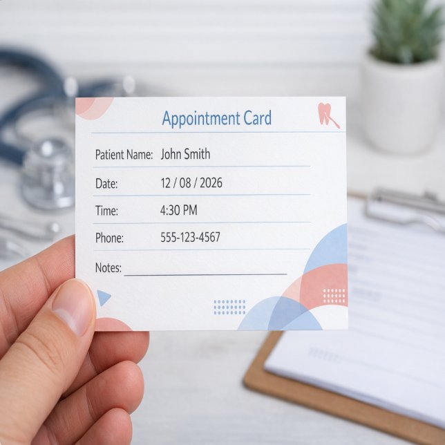 Tarjeta De Citas Dental Reminder Cards for Clinic Appointments (Subido por el creador)