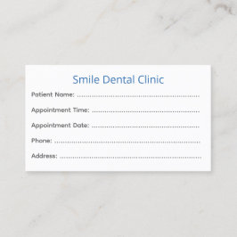 Tarjeta De Citas Dentist Appointment Cards Patient Reminder