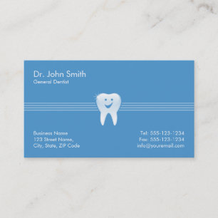 Tarjeta De Citas Dentist Blue Shiny Smioth Dental