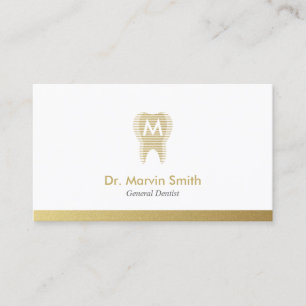 Tarjeta De Citas Dentist Business Cards Moderno Gold Tooth Dental