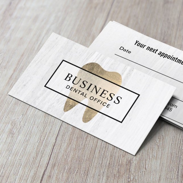 Tarjeta De Citas Dentist Gold Tooth Elegant Dental Nombramiento (Subido por el creador)