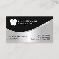 Dentist Modern Tooth Logo Silver Dental Care