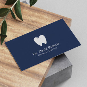 Tarjeta De Citas Dentist Tooth Logo Navy Blue Dental Appointment