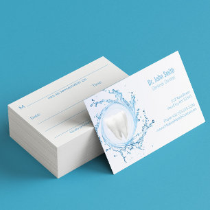 Tarjeta De Citas Dentista Dental Tooth Water Profesional
