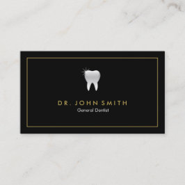 Tarjeta De Citas Dentista marco dorado Black Tooth Dental