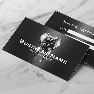Tarjeta De Citas Dentista Moderno Diamante Diamante Dental Metaliza