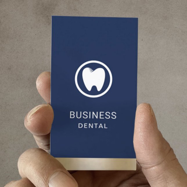 Tarjeta De Citas Dentista Moderno Logotipo Diente Navy Oficina Odon (Subido por el creador)