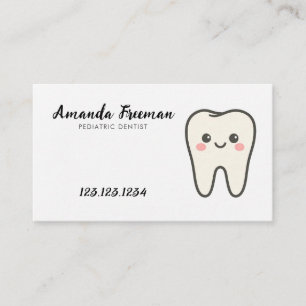 Tarjeta De Citas Dentista Pediátrico Cute Blanco