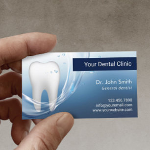 Tarjeta De Citas Dentista Profesional Agua Fluye Diente Dental