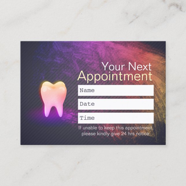 Tarjeta De Citas Dentista Profesional Clínica Dental Rosa Oro Dient (Anverso)