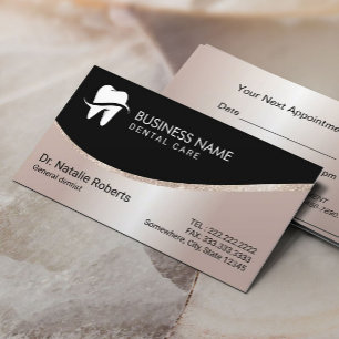 Tarjeta De Citas Dentista Rosa dental moderno Oro Cuidado dental