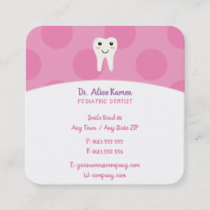 Tarjeta De Citas Dentista rosa para los niños Dentista pediátri