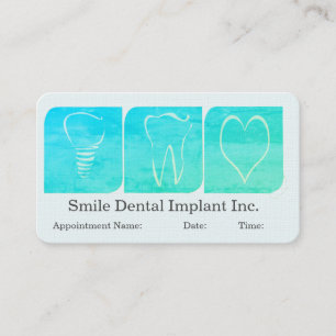 Tarjeta De Citas Dentistía moderna del implante dental cardiaco