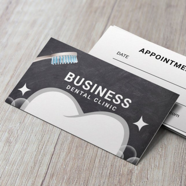 Tarjeta De Citas Dentit Tooth & Bubbles Chalkboard Dental Care (Subido por el creador)