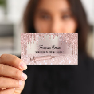 Tarjeta De Citas Derivación de Rosa Purpurina Inyección Botox Ácido