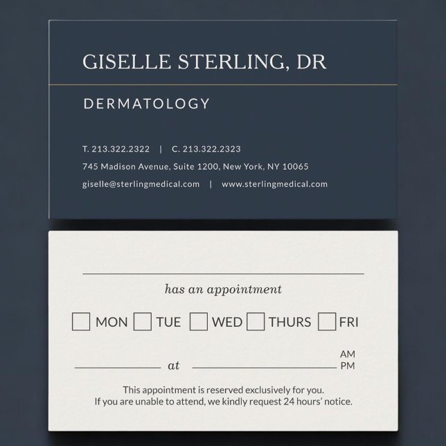 Tarjeta De Citas Dermatology Doctor Office Appointment Reminder (Subido por el creador)