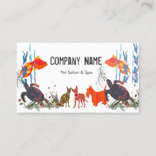 Tarjeta De Citas Desfile de Mascotas Fish Cat Dog Pet Care Nombrami