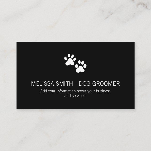 Tarjeta De Citas Designación de las impresiones de perro (Anverso)