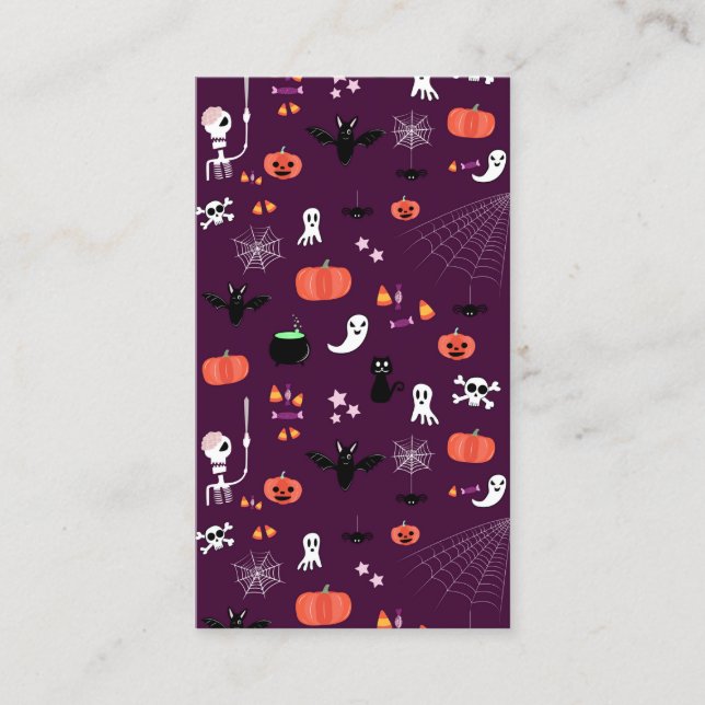 Tarjeta De Citas Día de las Brujas (Anverso)