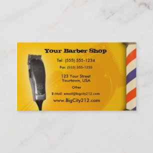 Tarjeta De Citas Diseño del amarillo de la peluquería de caballer