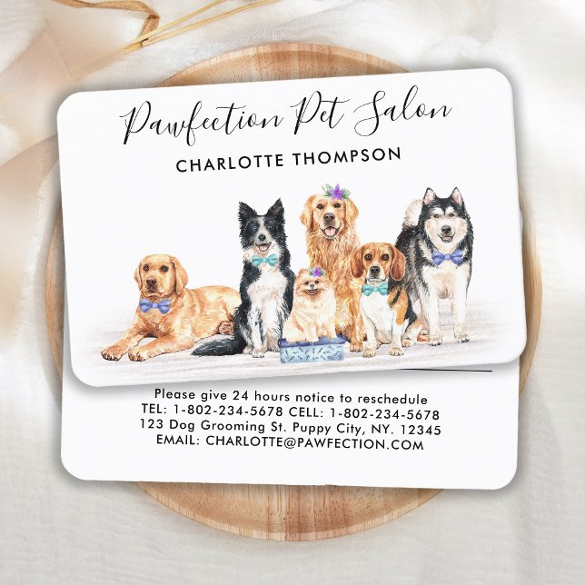 Tarjeta De Citas Dog Groomer Adorable Perros Mascota Sitter Busines (Subido por el creador)