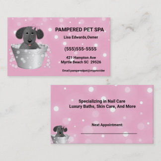 Tarjeta De Citas Dog Grooming Dog Spa