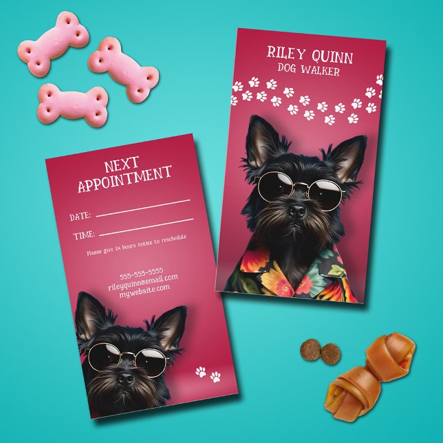 Tarjeta De Citas Dog Walker (Dog Walker Next Appointment Cards)
