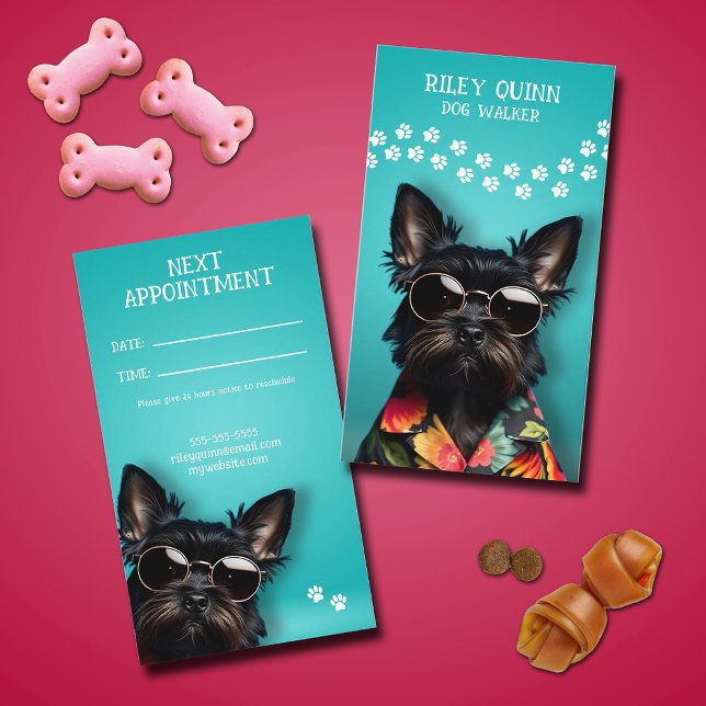 Tarjeta De Citas Dog Walker (Dog Walker Appointment Cards)