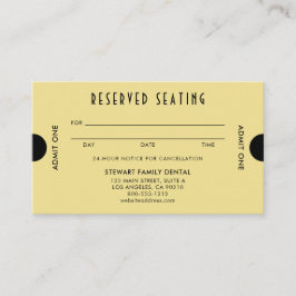 Tarjeta De Citas Dorado Art Déco Asientos Reservados Dental