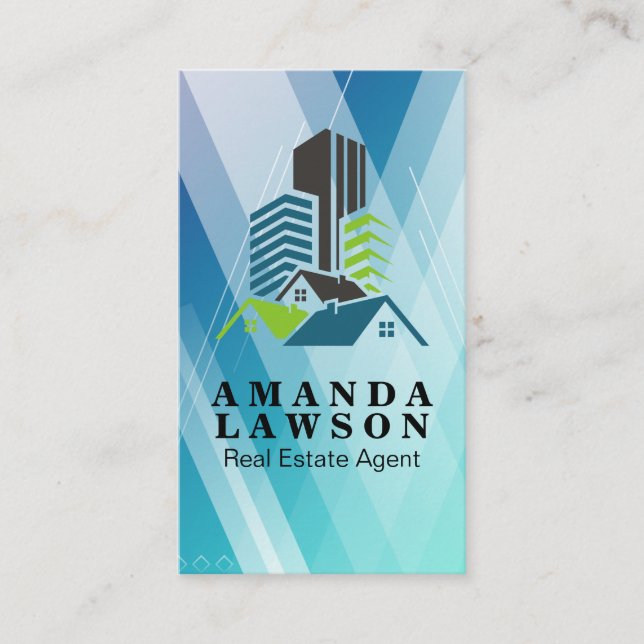 Tarjeta De Citas Edificios comerciales | Propiedades de bienes raíc (Anverso)