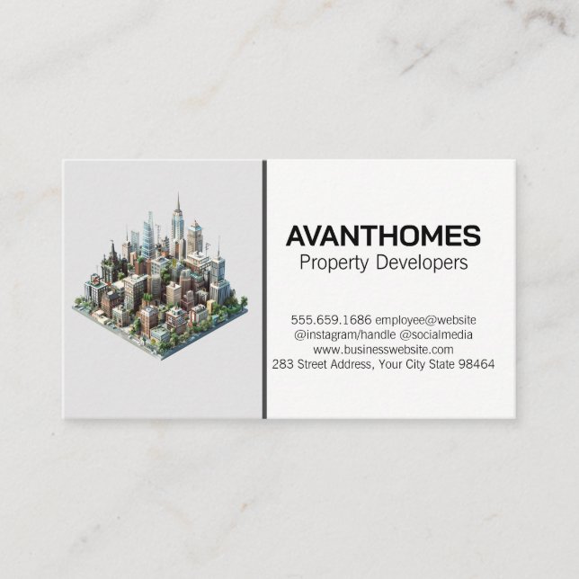 Tarjeta De Citas Edificios urbanos 3D (Anverso)