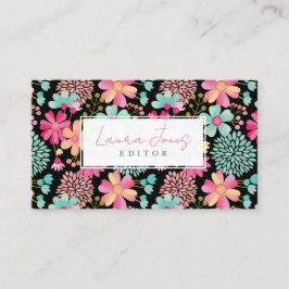 Tarjeta De Citas Editora de Escritores Florales Pintadas Mujeres