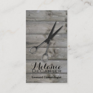 Tarjeta De Citas El barnwood del Grunge Scissors la madera del