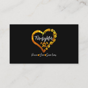 Tarjeta De Citas El bombero Peace Love Save Lives